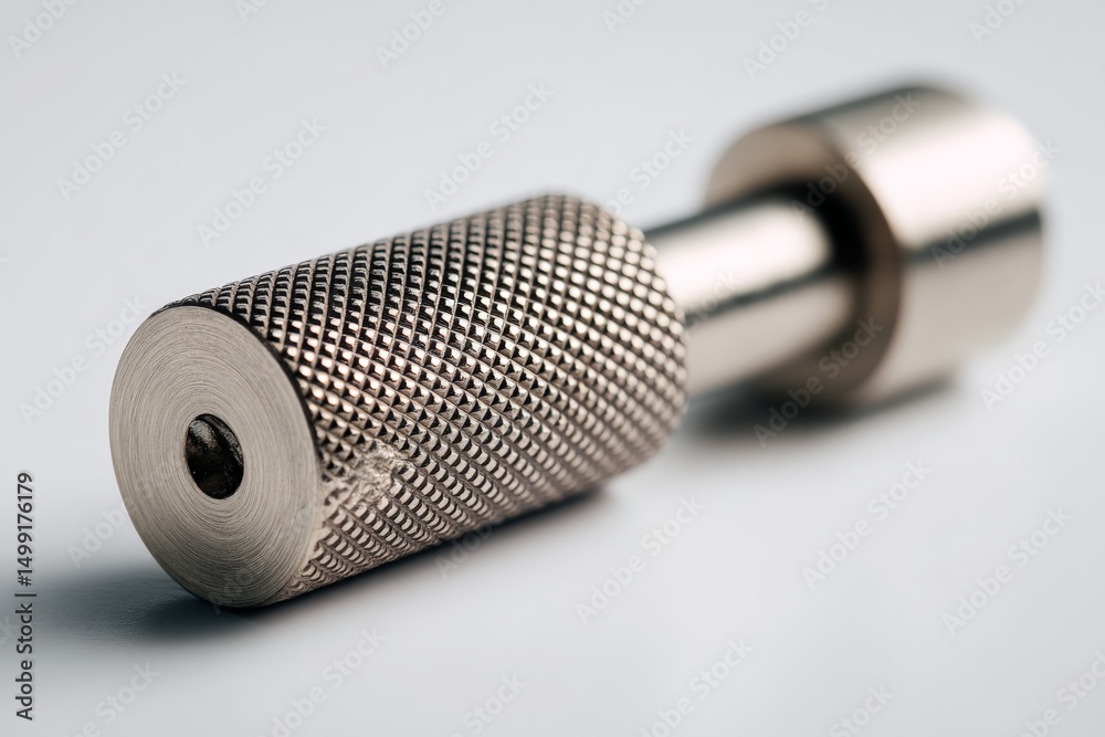 Poster Close-up view of a shiny metal object highlighting texture and design for industrial applications