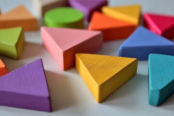 Radiant children with geometric shapes in play  
