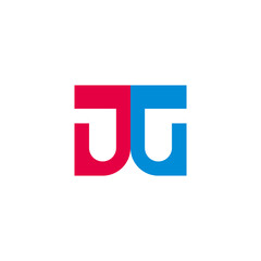letter jtg simple linked colorful geometric logo vector