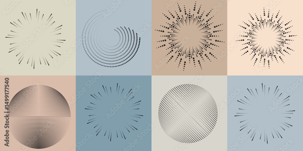 Poster halftone dots in circle form .rotate rounded shape vector illustration .rotating dots form a circle 