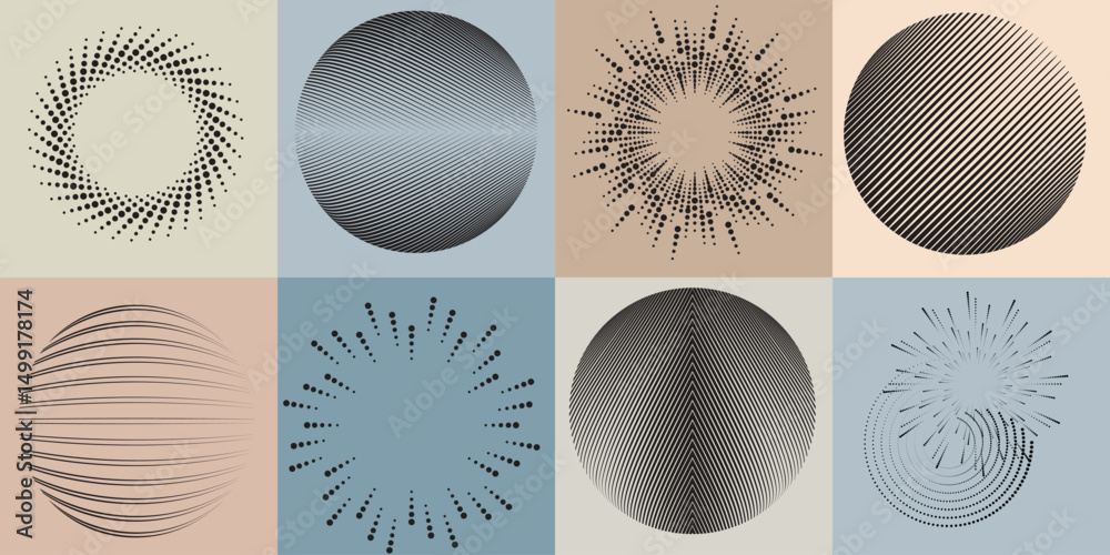 Poster halftone dots in circle form .rotate rounded shape vector illustration .rotating dots form a circle 