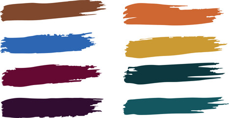 Colorful watercolor brush strokes and splashes, an art design element set