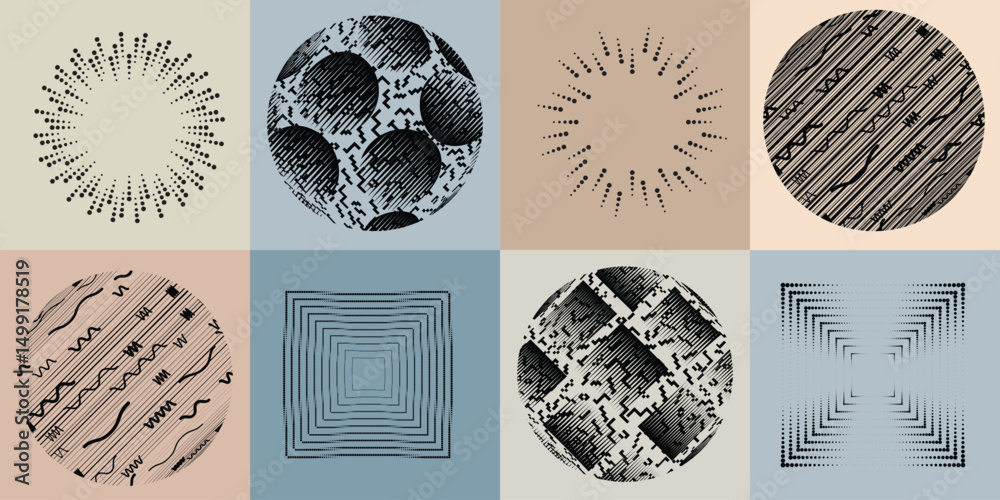 Poster halftone dots in circle form .rotate rounded shape vector illustration .rotating dots form a circle 