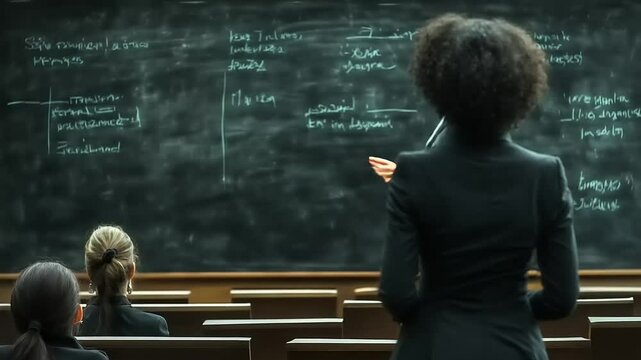 Engaging lecture with professor teaching students in a classroom setting discussion - Powered by Adobe