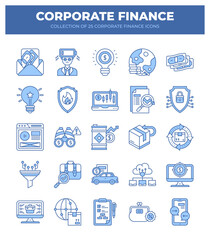 Corporate Finance Icons. A Collection of 25 Essential Financial Icons
