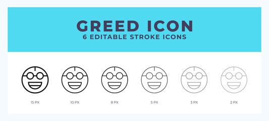 Greed line icon for websites and apps. Vector illustration with editable stroke.