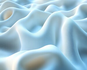 Obraz premium White fabric with soft, flowing waves and subtle textures under gentle light. Ideal for backgrounds, promoting calm, or visualizing abstract concepts.