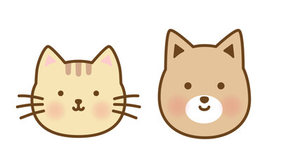 犬と猫の顔アイコン