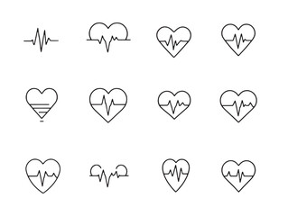 Minimalist heartbeat line art design with elegant simplicity