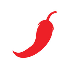 red hot chili pepper silhouette on white background