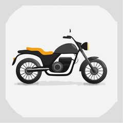 Obraz premium Black and Orange Retro Motorcycle Illustration