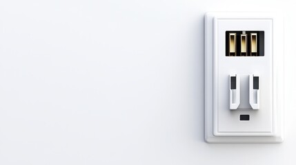 Modern electrical outlet with USB ports installed on a clean white wall for convenient charging