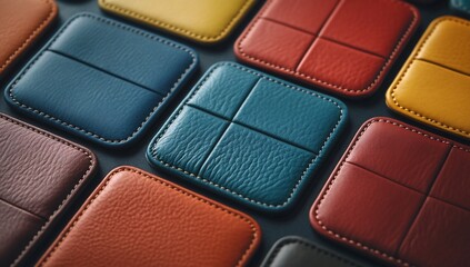 Fototapeta premium Colorful Leather Coasters Pattern.