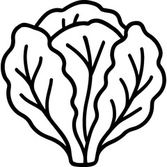 Bold line lettuce vegetable icon