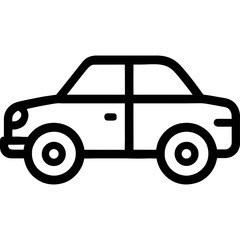 Fototapeta premium Black and white car outline icon