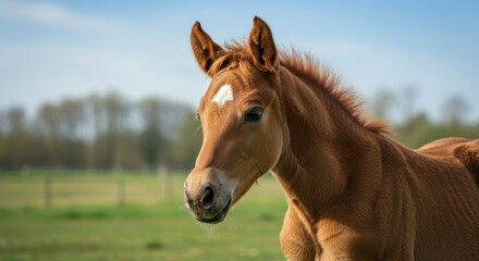 Naklejka premium Foal in a field
