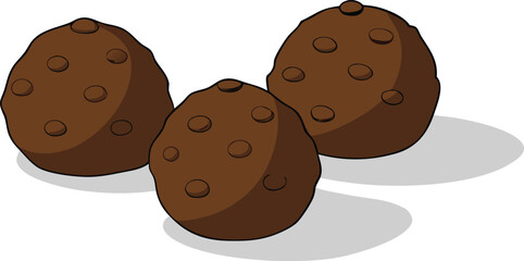 Chocolate Truffles Vector Illustration With White Background Flat Style