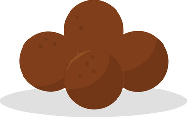 Simple Chocolate Truffles Layout In Clean Flat Vector Style