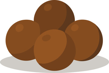 Elegant Chocolate Truffles Vector Art In Modern Flat Layout
