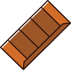 Vector Art Of Chocolate Bar In Clean Modern Icon Style Design