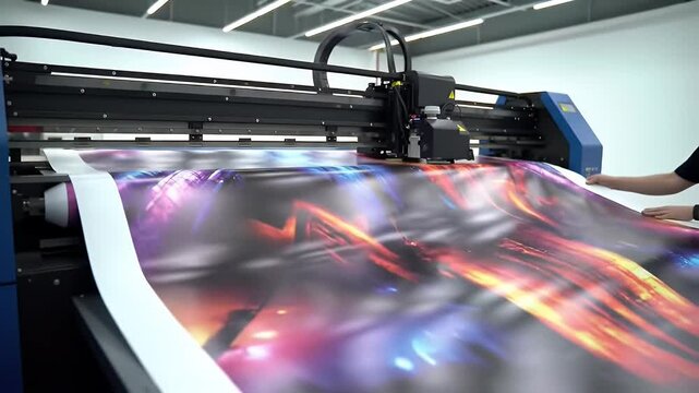 Large Format Printer: Printing Vibrant Abstract Designs on Roll Media