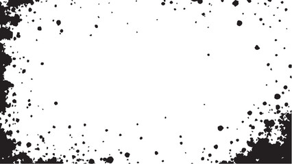 Grainy grunge black halftone vector dots textured pattern on white background. Distressed black grunge texture. 