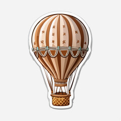 Vintage Striped Hot Air Balloon Illustration
