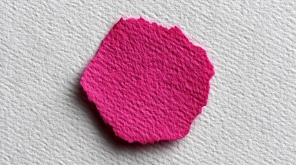 Pink Fabric Swatch Close Up Textured Irregular Shape on Off White Background