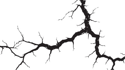 Vector grunge cracked texture. Black cracks isolated on white background. Abstract cracked texture .