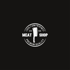 Meat Shop icon logo flat vector design