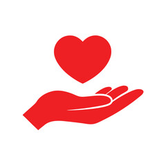 Hand Offering Heart Vector for Care and Donation