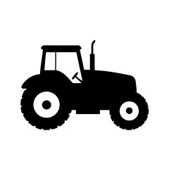 Agricultural tractor vector icon , modern silhouette for farm and transport design.