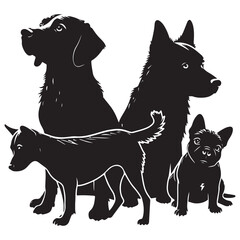 black and white dogs. vector illustration EPS 10
