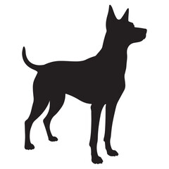 black dog on white background. vector EPS 10