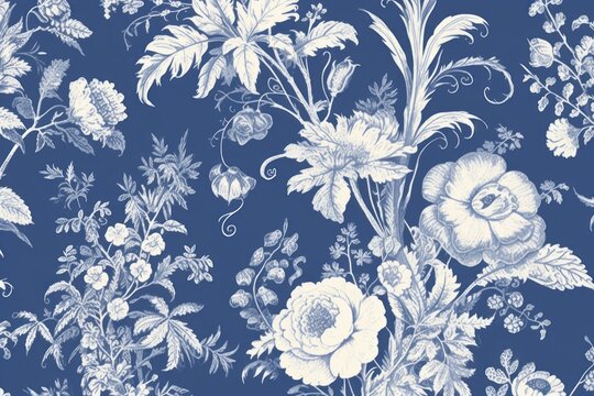 Toile wallpaper a single Florist pattern art backgrounds.
