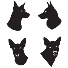 Dog silhouette vector. vector illustration EPS 10