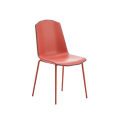 Modern Red Dining Chair with Slim Metal Legs and Subtle Blue Detailing: Contemporary Furniture for Stylish Interiors