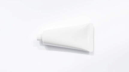 Clean Minimalist Cosmetic Tube Mockup Blank White Tube on White Background