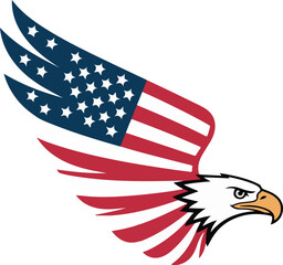 American Eagle Wing Flag Vector