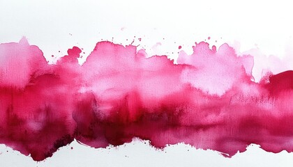 Obraz premium Pink watercolor washes across textured paper, fading from deep to light. Use as a background, texture overlay, or design element.