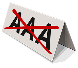 AAA rating sign crossed out (shadow)