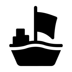 Fototapeta premium boat with goods icon maritime transport design 