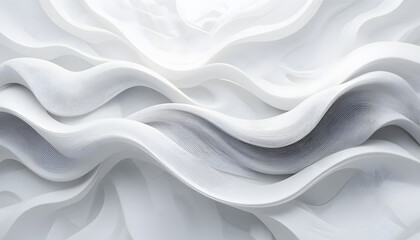 Obraz premium Abstract wavy lines, soft white and gray textures, modern design