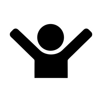 happy customer icon upbeat flat silhouette vector
