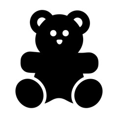 Fototapeta premium teddy bear icon charming flat silhouette 