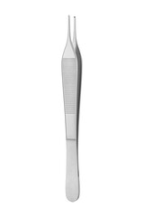 High-Resolution Stainless Steel Tweezers on White Background – Precision Medical or Cosmetic Tool