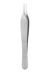 High-Resolution Stainless Steel Tweezers on White Background – Precision Medical or Cosmetic Tool