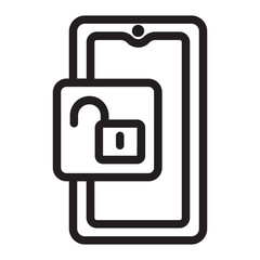 unlock line icon