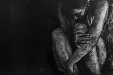 Drawing black adult man.