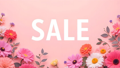 big sale background with flowers